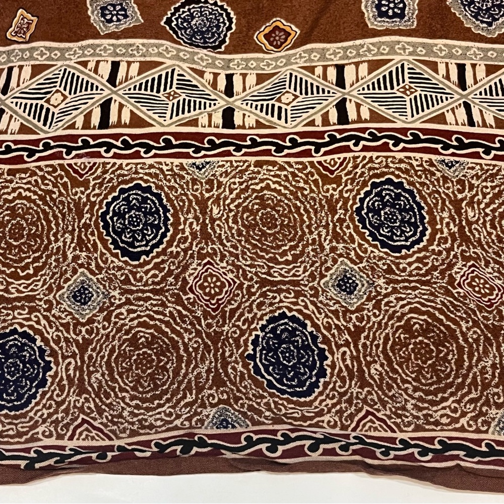 Vintage Brown Abstract Bohemian Print Maxi Ankle Length Skirt SAG Harbor Medium - Picture 8 of 14